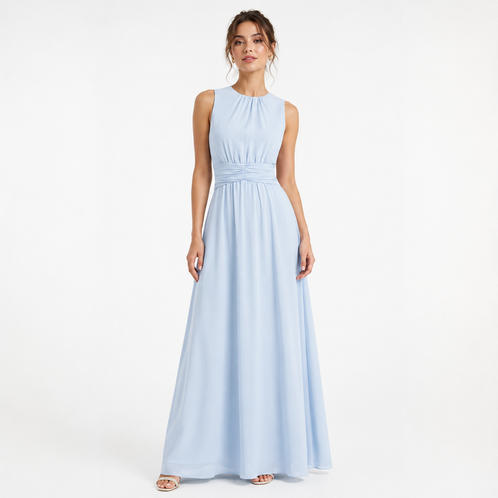 Montarello Women's Wedding Guest Chiffon Maxi Dress