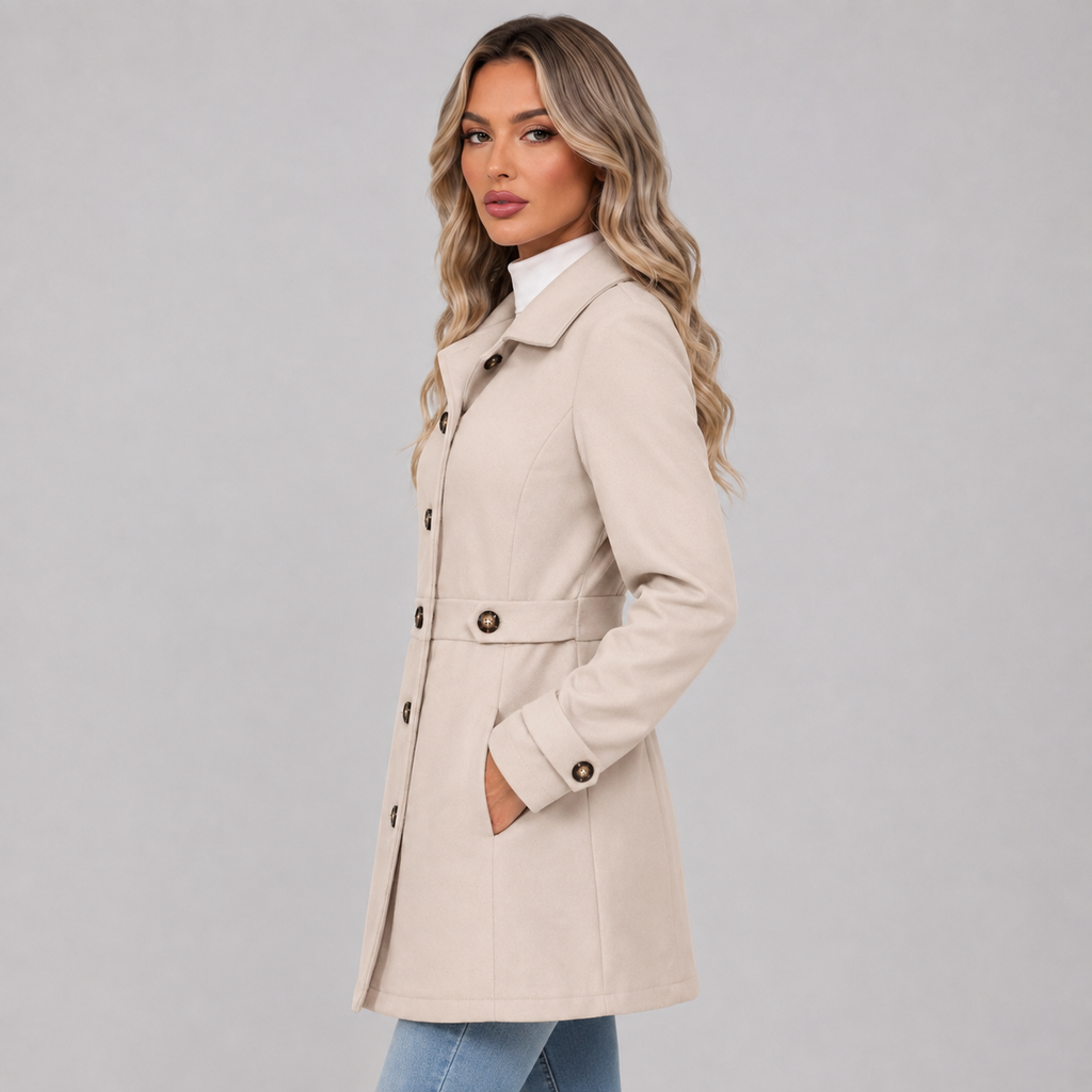Montarello Women's Trench Coat Belted Double Breasted