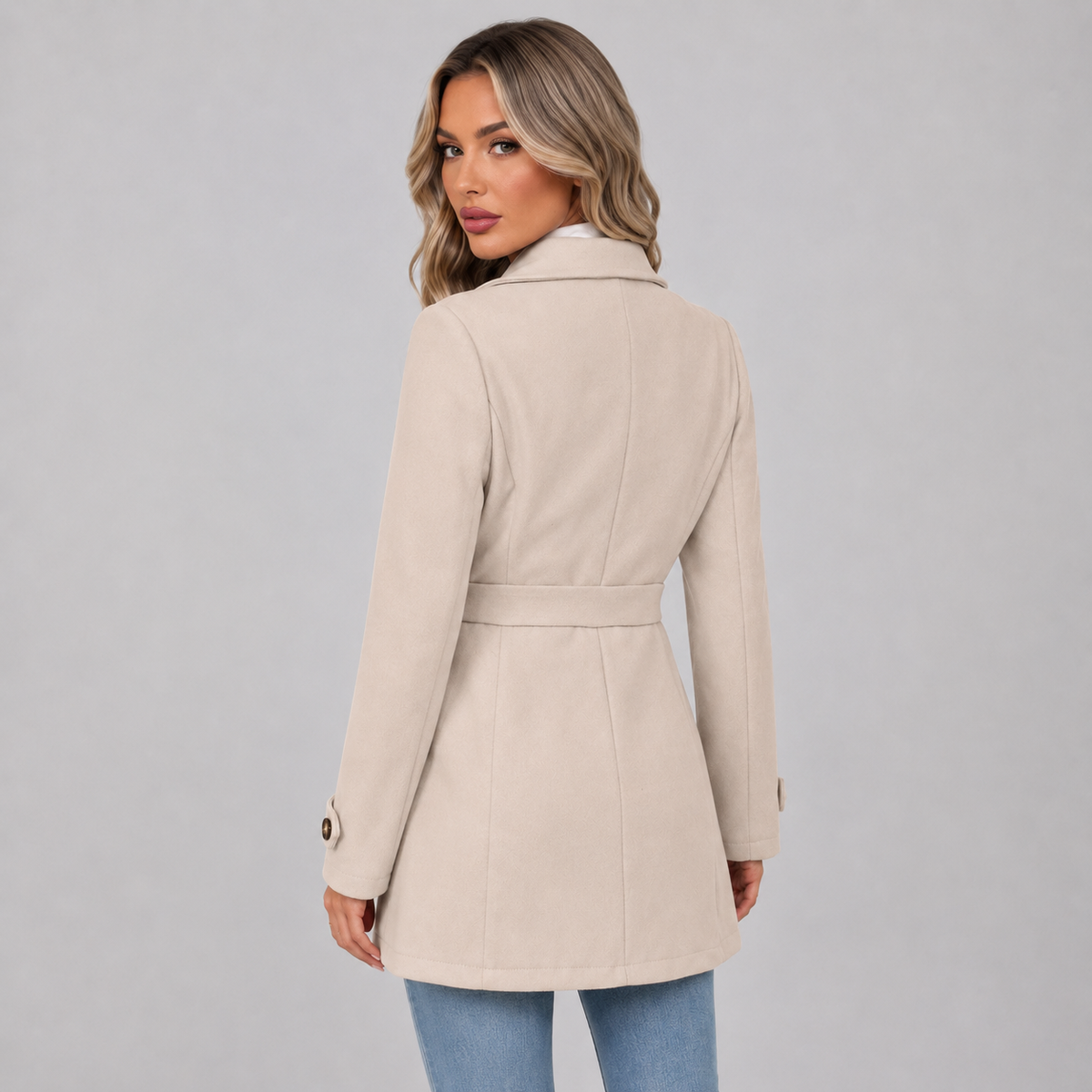 Montarello Women's Trench Coat Belted Double Breasted