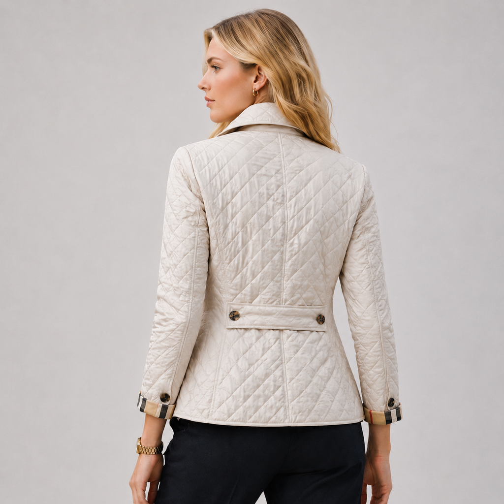 Montarello Women's Quilted Jacket Collared Button Front