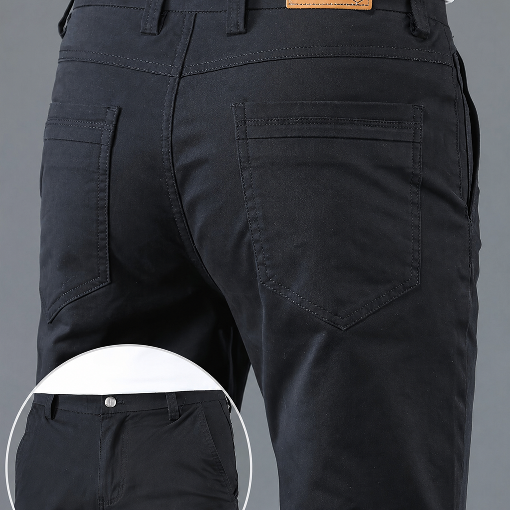 Montarello Men's Slim Fit Work Trousers with Straight Leg