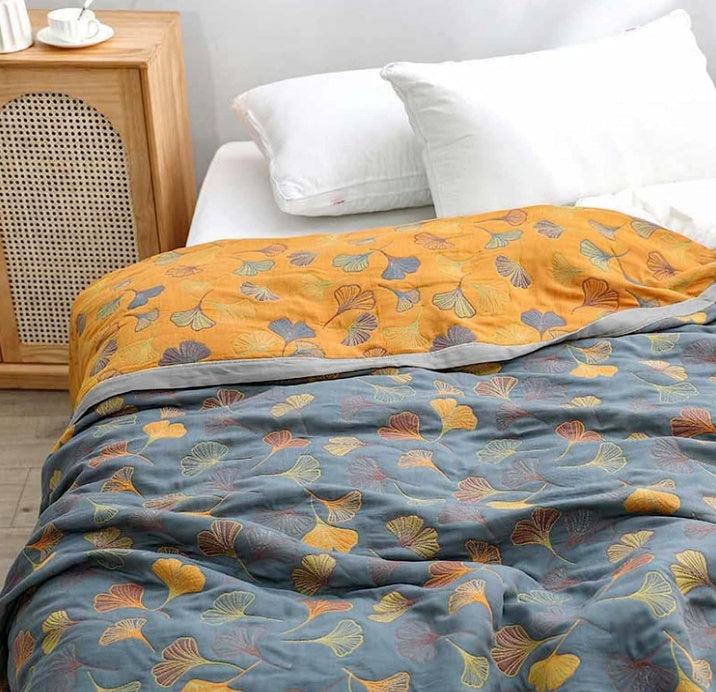 Chic Leaf Throw Blanket for Home Decor