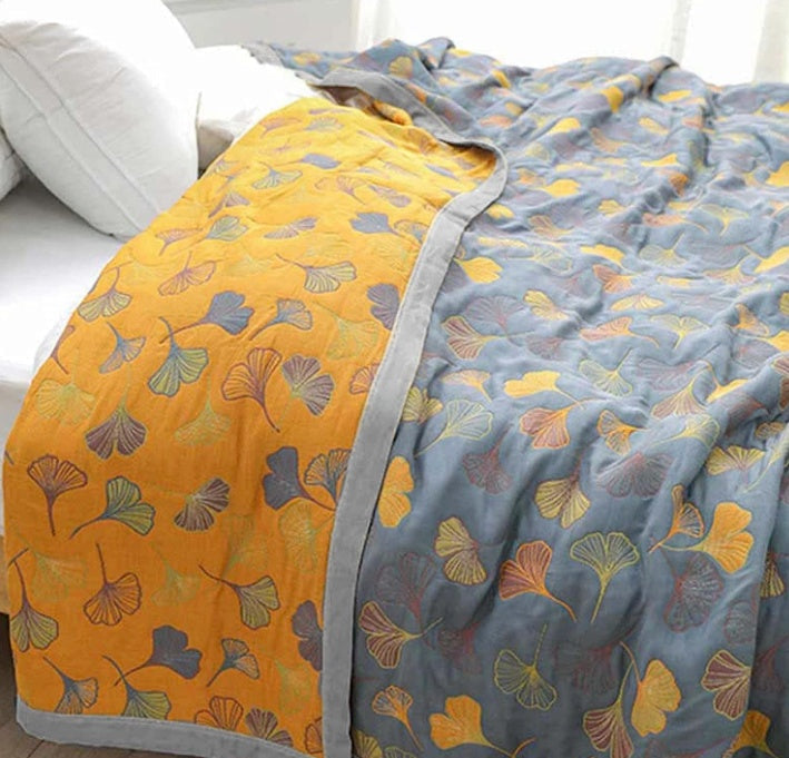 Chic Leaf Throw Blanket for Home Decor