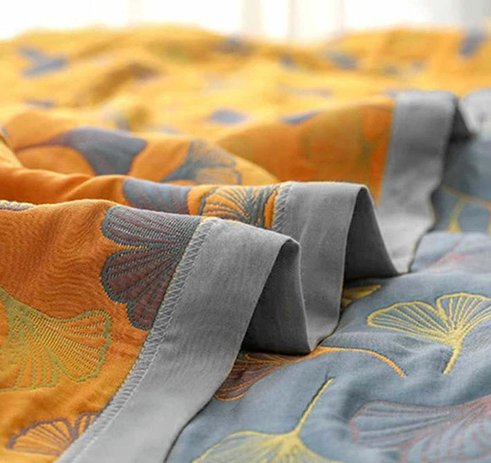 Chic Leaf Throw Blanket for Home Decor
