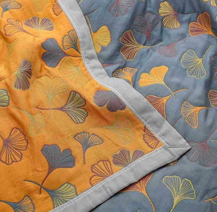 Chic Leaf Throw Blanket for Home Decor