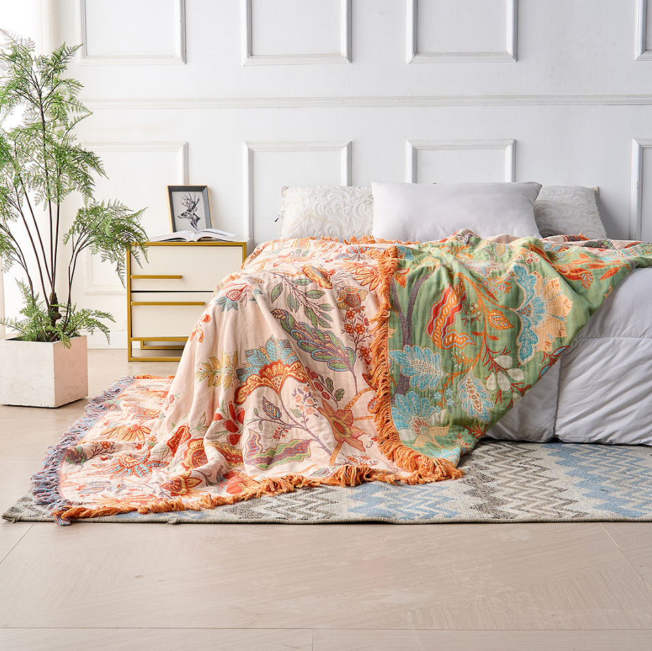 Chic Rustic Floral Bohemian Throw Blanket