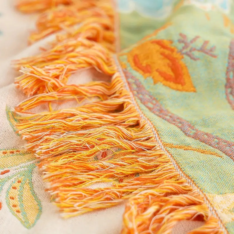 Chic Rustic Floral Bohemian Throw Blanket