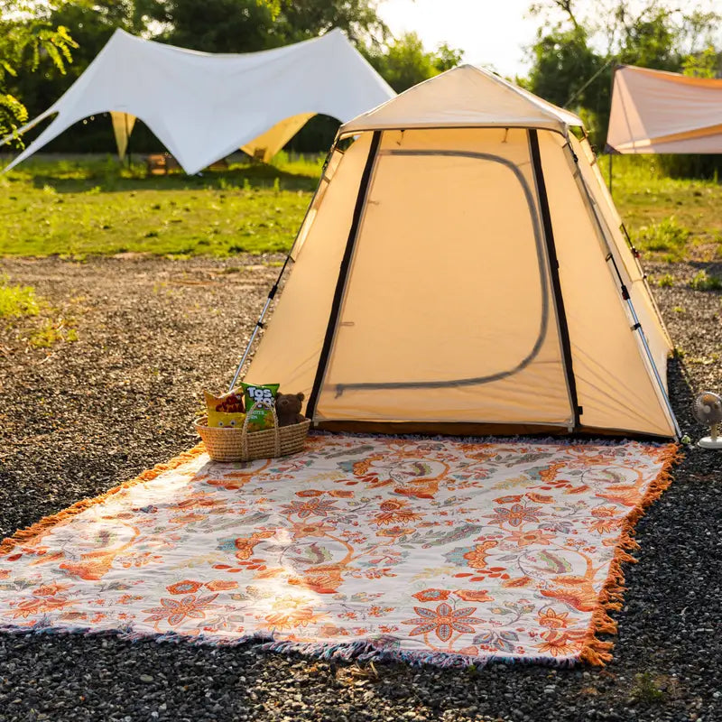 Chic Rustic Floral Bohemian Throw Blanket