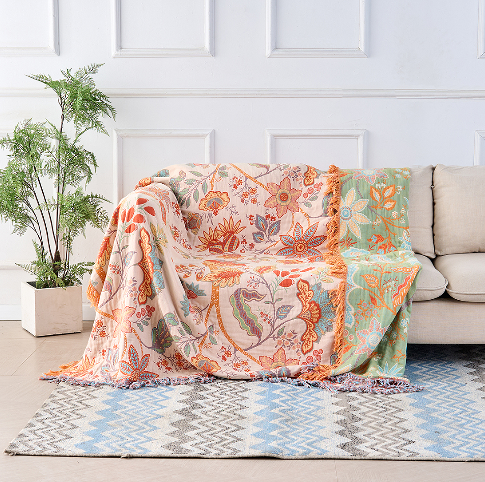Chic Rustic Floral Bohemian Throw Blanket