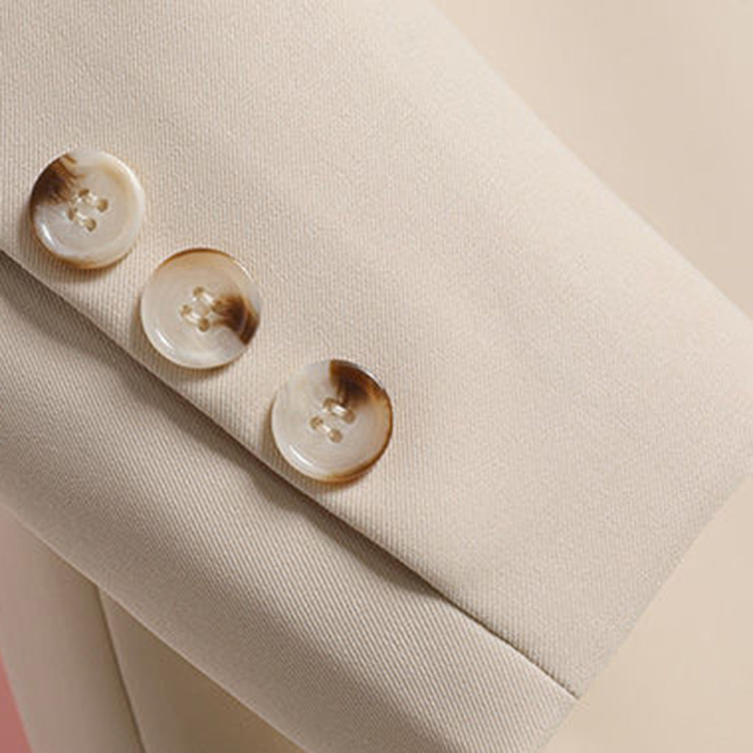 Women's Belted Blazer Jacket with Notched Lapel Collar