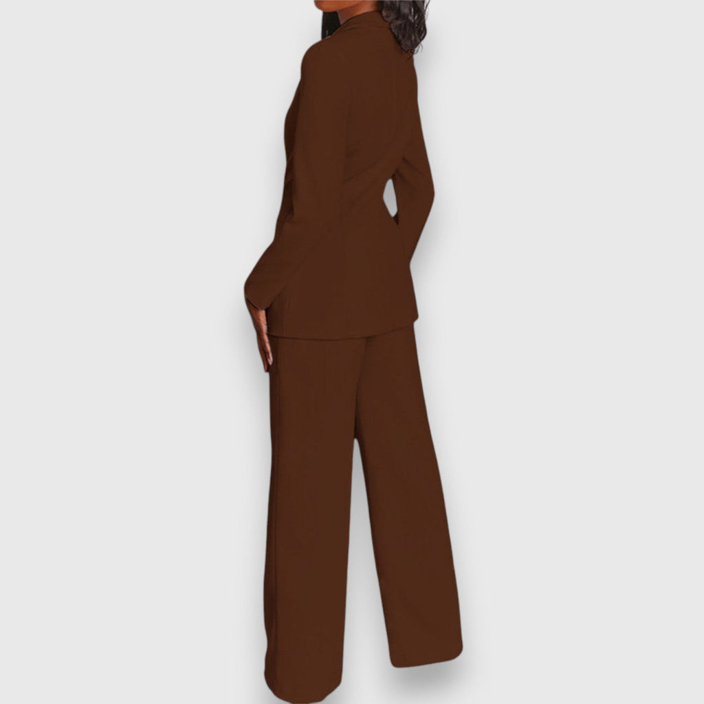 Women's Tailored Blazer and Wide-Leg Trouser Set