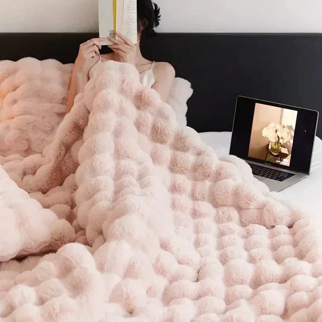 Cozy Soft Fluffy Portable Sofa Throw Blanket