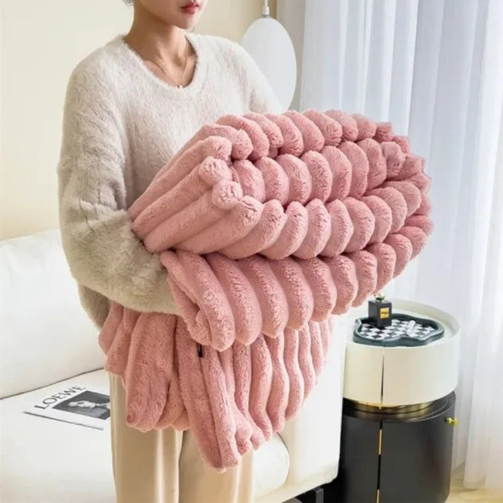 Cozy Striped Throw Blanket for Sofa, Bed, and Living Room