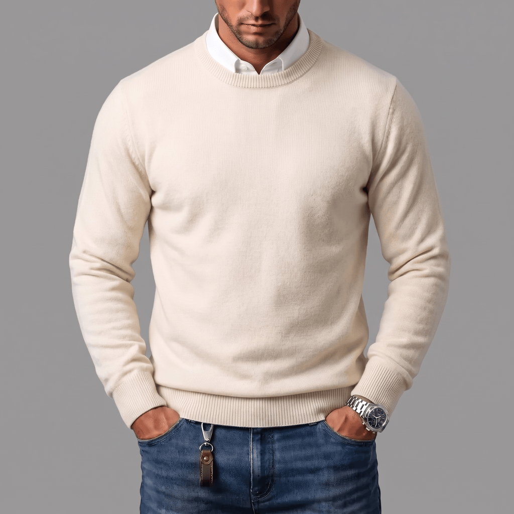 RIBBED CREW NECK SWEATER FOR MEN