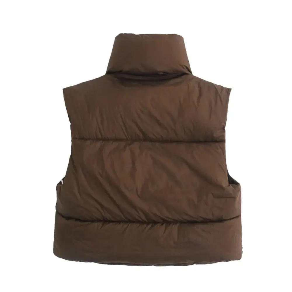 Cropped Puffer Vest for Women