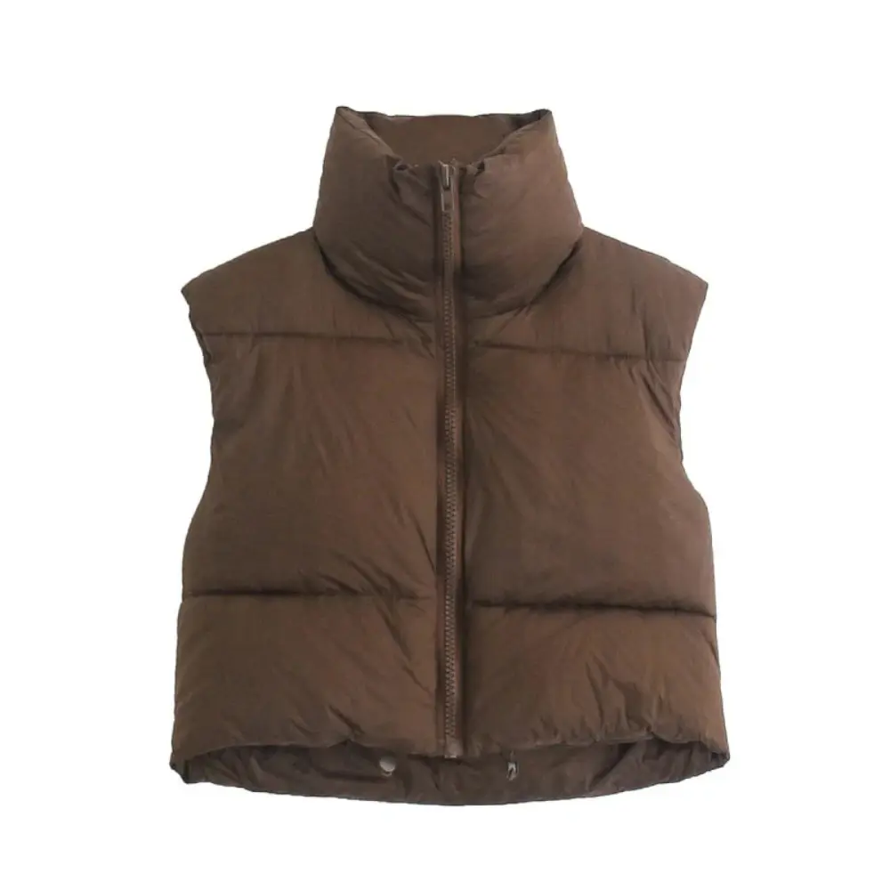 Cropped Puffer Vest for Women