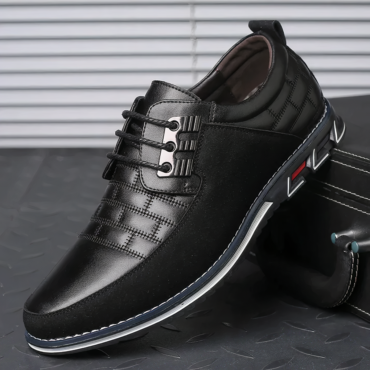 Men's Lace-Up Dress Shoes with Textured Detail