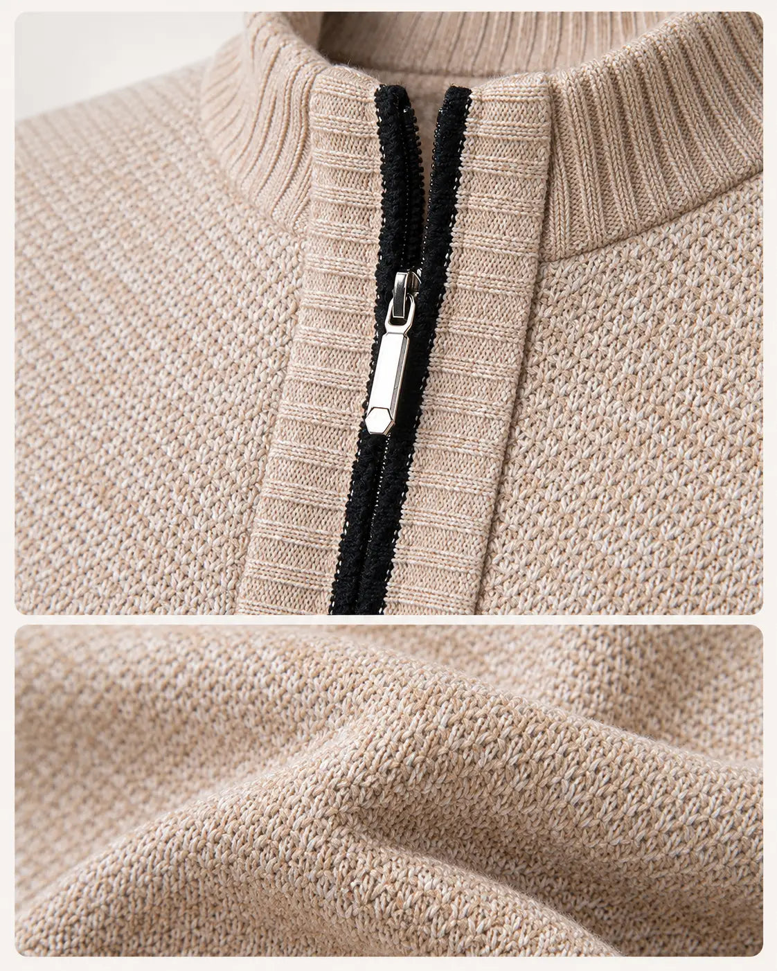 TEXTURED KNIT ZIP JACKET FOR MEN