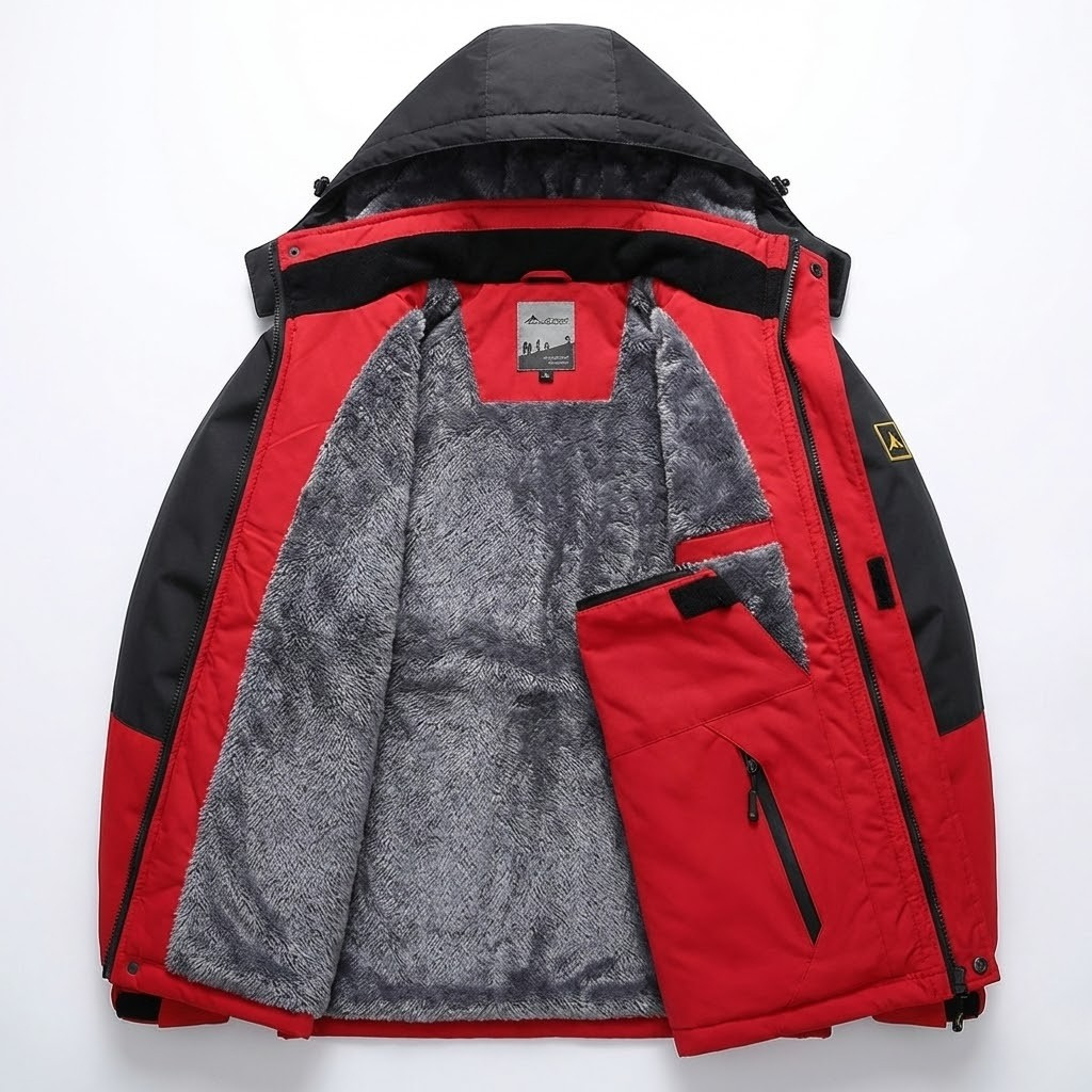 Men's Hooded Winter Jacket, Long Sleeves, Zip Front