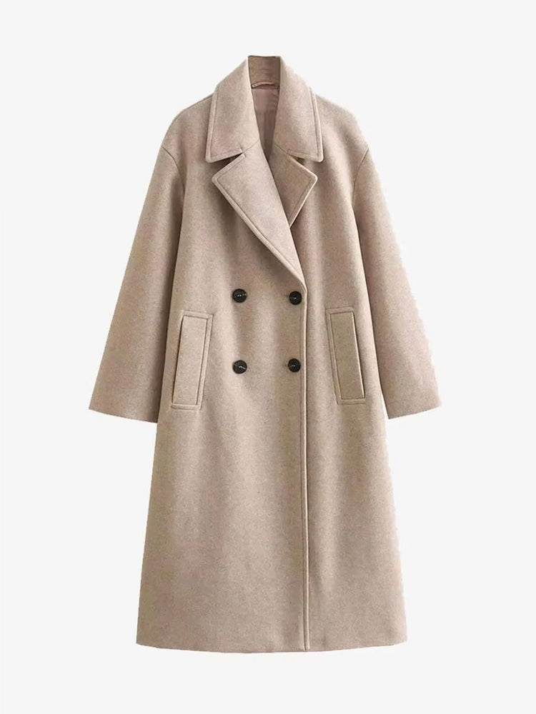 Women's Belted Trench Coat with Wide Lapels