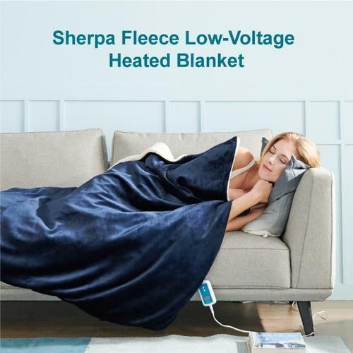 Electric Double-Sided Sherpa Blanket with Remote Control