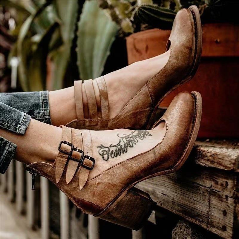 Elegant Belt Buckle Strap Mary Jane Shoes for Women