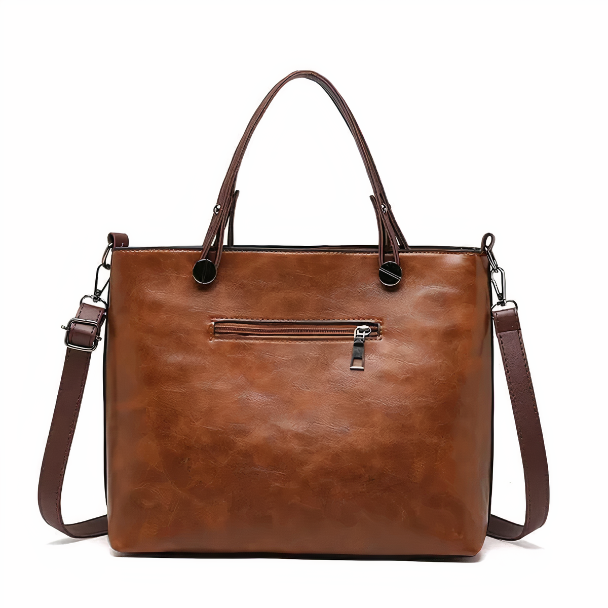 Women's Structured Tote Bag with Front Pockets