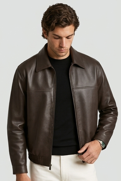 Men's Zip Jacket, Straight Collar, Long Sleeves