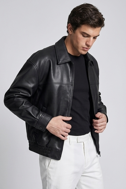 Men's Zip Jacket, Straight Collar, Long Sleeves