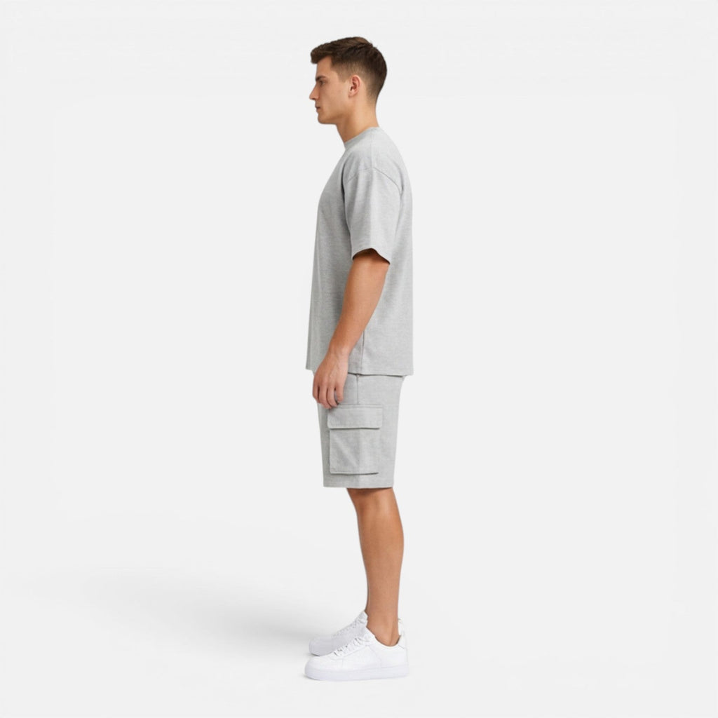 Montarello Men's Cargo Shorts & Oversized T-Shirt Summer Co-Ord Set