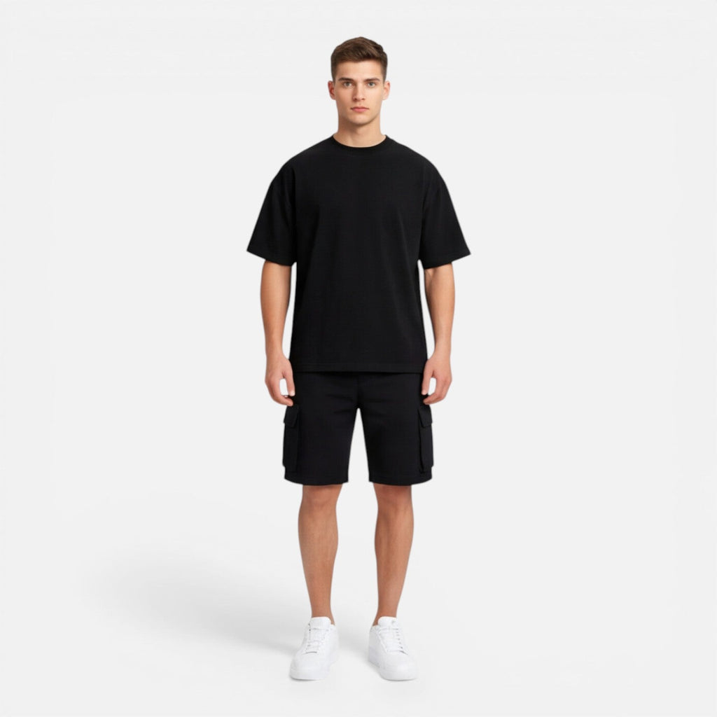 Montarello Men's Cargo Shorts & Oversized T-Shirt Summer Co-Ord Set