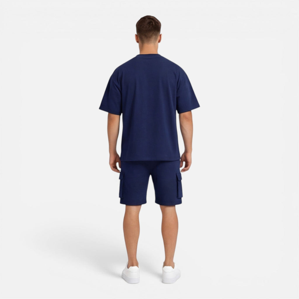 Montarello Men's Cargo Shorts & Oversized T-Shirt Summer Co-Ord Set
