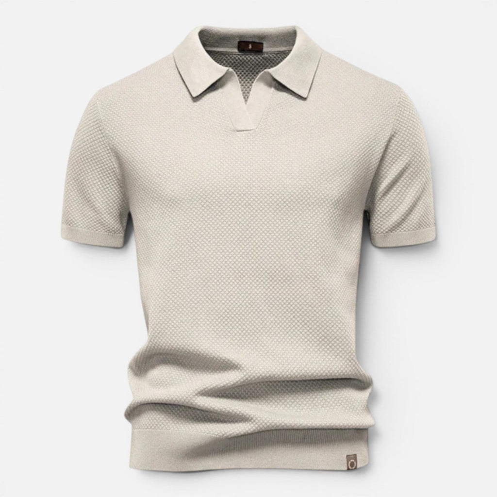 Montarello Men's Slim Fit Textured Knit Short-Sleeve Polo Shirt