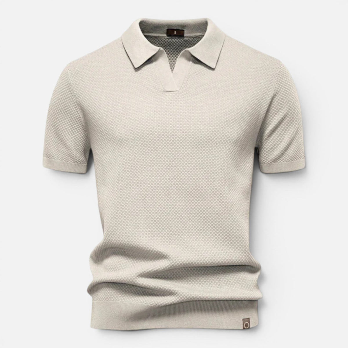 Montarello Men's Slim Fit Textured Knit Short-Sleeve Polo Shirt
