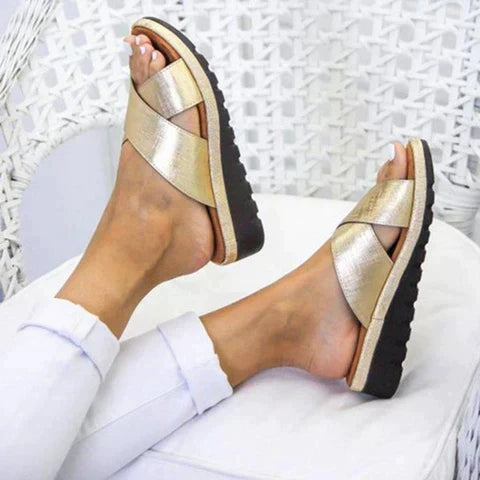Women's Orthopedic Adjustable Sandals with Contoured Sole and Adjustable Straps