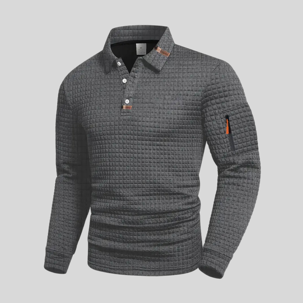 LONG SLEEVE TEXTURED POLO
