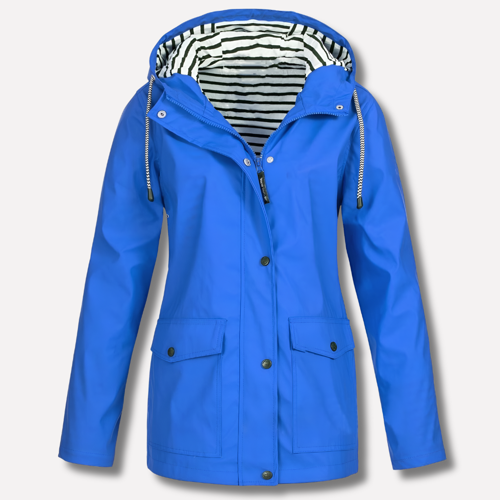 Women's Hooded Rain Jacket Water-Resistant Windproof