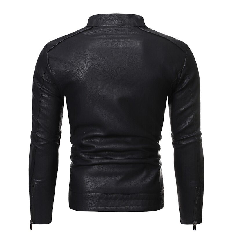 Men's Stand Collar Zip Jacket, Long Sleeves, Fitted Cut