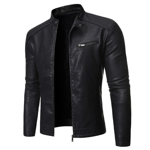 Men's Stand Collar Zip Jacket, Long Sleeves, Fitted Cut