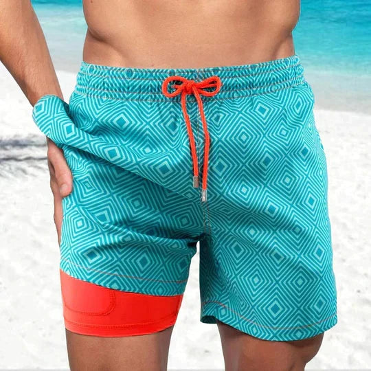 Montarello Men's Compression-Lined Quick-Dry Summer Swim Shorts