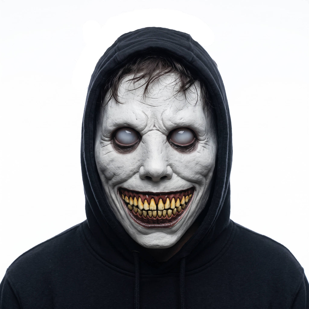 Halloween's Scary White Smiling Demon Mask for Cosplay & Costume Parties