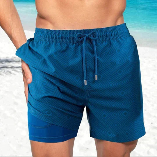 Montarello Men's Compression-Lined Quick-Dry Summer Swim Shorts