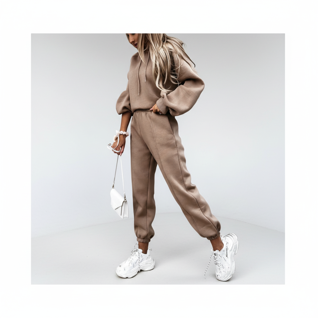 Women's Hoodie and Jogger Set with Drawstring