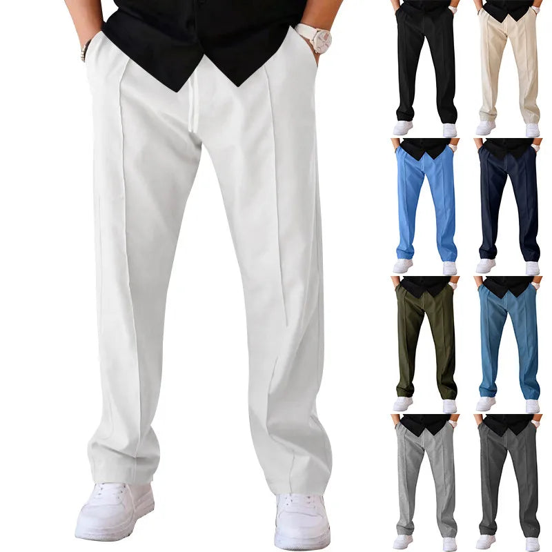 SLIM FIT DRAWSTRING TROUSERS FOR MEN
