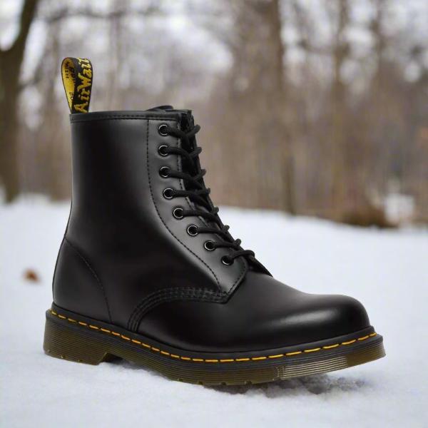 Unisex Lace-Up Combat Boots, Round Toe, Ankle Height