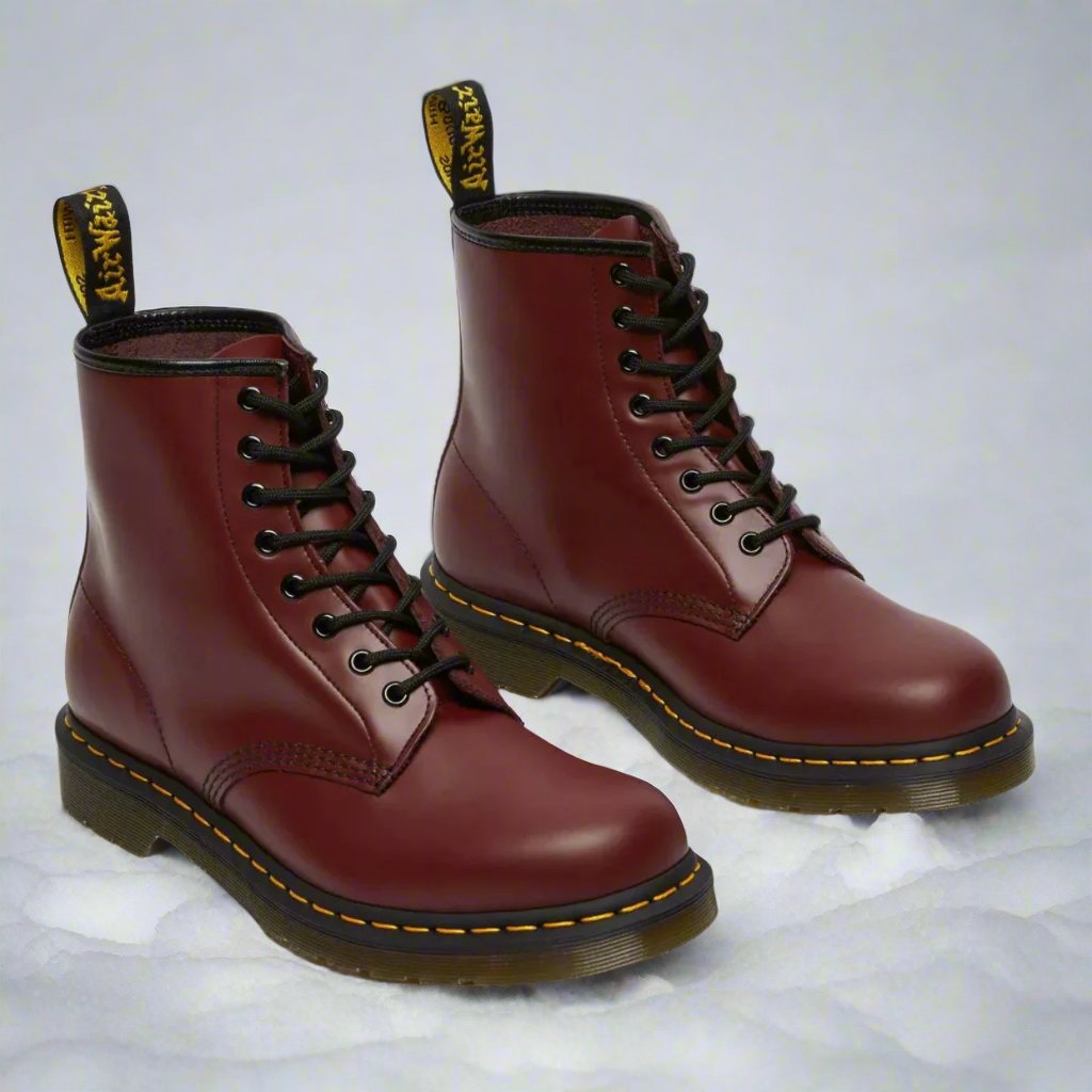 Men's Classic Combat Lace-Up Boots, Ankle Height, Round Toe