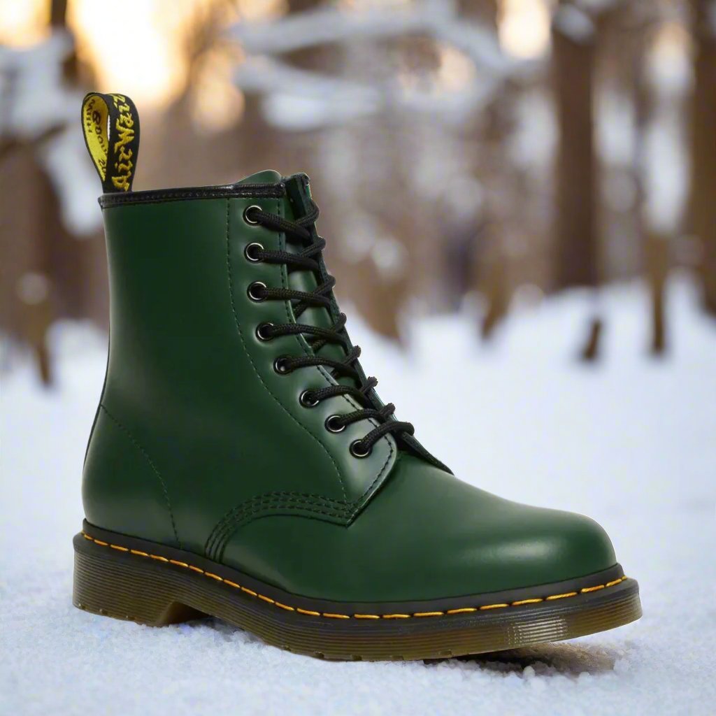 Men's Classic Combat Lace-Up Boots, Ankle Height, Round Toe
