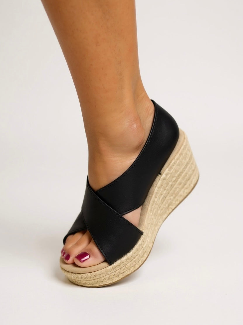 Women's Espadrille Wedge Sandals with Cushioned Insole and Adjustable Strap