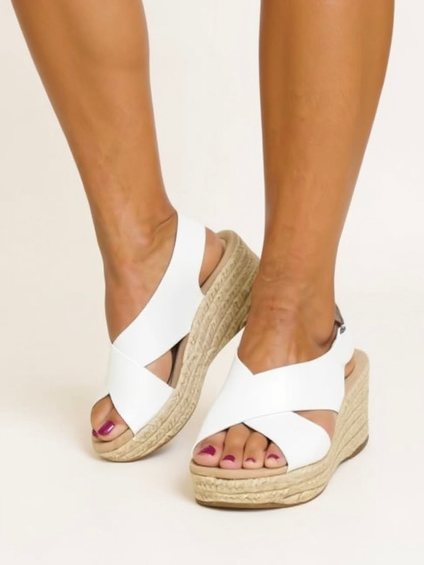 Women's Espadrille Wedge Sandals with Cushioned Insole and Adjustable Strap