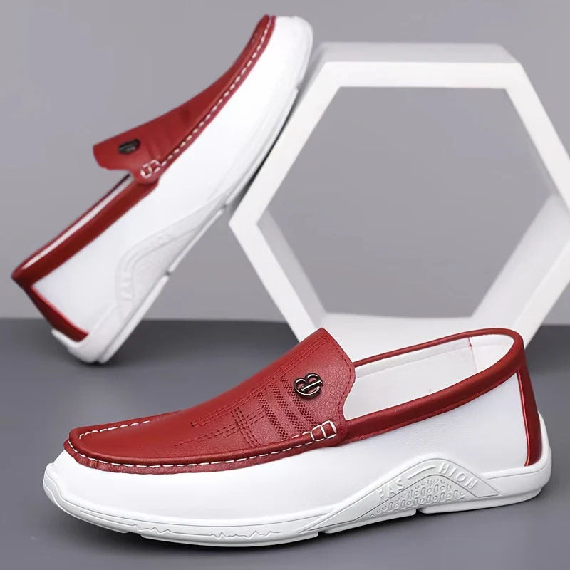John | Men's Slip-On Loafers with Contrast Panel